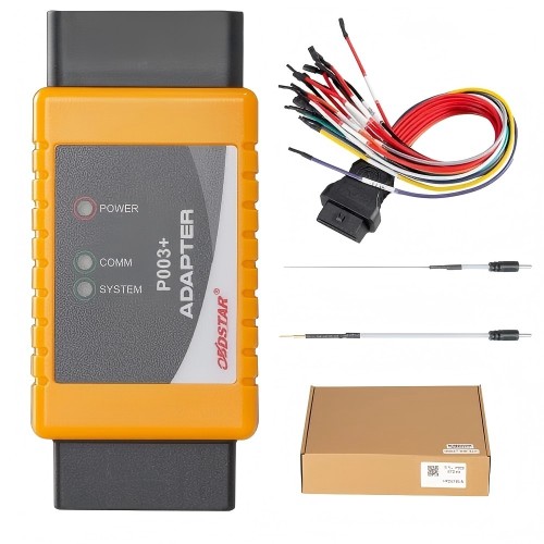 P003+ Adapter Kit The P003+ adapter kit is used for reading and writing ECU data for engines, transmissions, etc., matching anti-theft keys, and calculating anti-theft data.