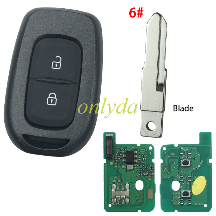For Renault 2 button remote key with PCF7961M(HITAG AES) chip，434mhz  FSK ，please choose the blade