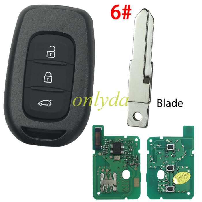 For Renault 3 button remote key with PCF7961M(HITAG AES)chip-434mhz FSK