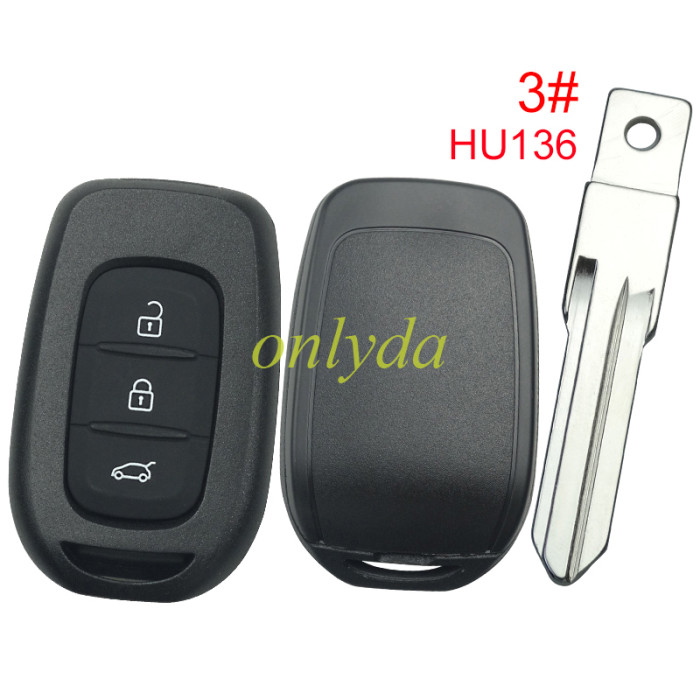 For Renault 3 button remote key blank 【without badge】,please choose the blade