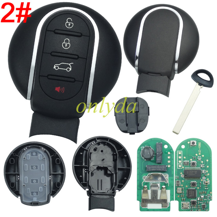 For BMW Mini Cooper 3/4 button Keyless Mini remote key with 315mhz/434mhz with 7945  ID49 Chip PN:IDGNG1 aftermerket PCB+aftermarket shell, pls choose button and frequency