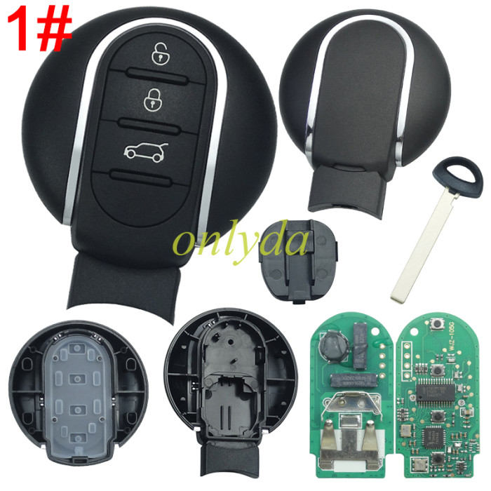 For BMW Mini Cooper 3/4 button Keyless Mini remote key with 315mhz/434mhz with 7945  ID49 Chip PN:IDGNG1 aftermerket PCB+aftermarket shell, pls choose button and frequency