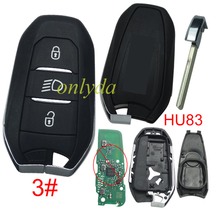 For Jeep remote key shell with Jeep badge, blade HU83, pls choose the button