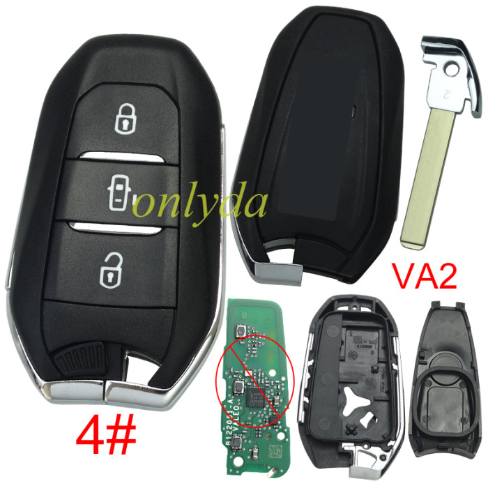 For Jeep remote key shell with Jeep badge, blade VA2, pls choose the button