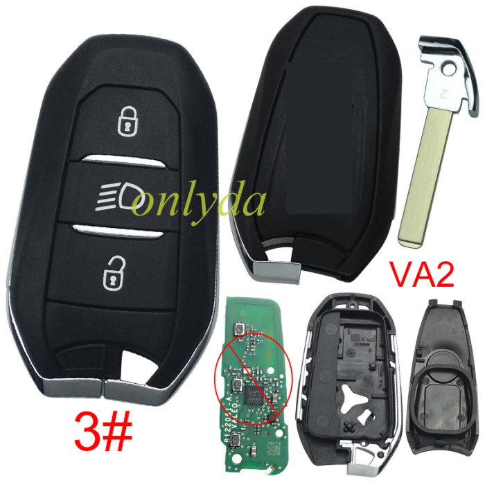For Jeep remote key shell with Jeep badge, blade VA2, pls choose the button