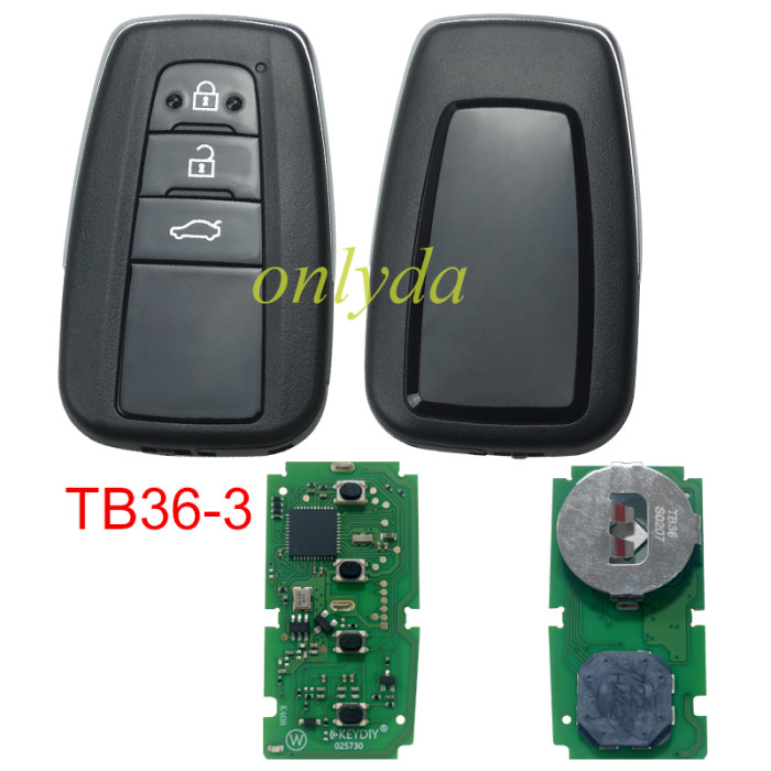 KEYDIY TB36-2 TB36-3 TB36-4 with 8A/Toyota H chip KD Smart Key Universal Remote Control 【8A】