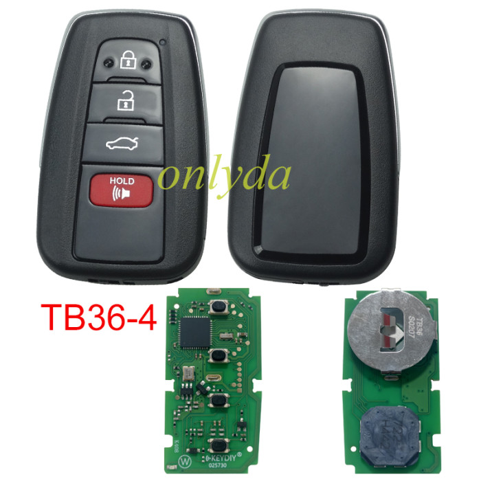 KEYDIY TB36-2 TB36-3 TB36-4 with 8A/Toyota H chip KD Smart Key Universal Remote Control 【8A】