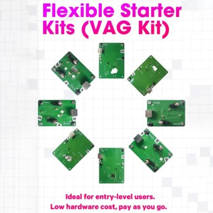 Basic kit （need pay when using）KYDZ Adapter Plates for Volkswagen Audi 5C/5D One set includes 8 adapter plates soldering-free PCB Set Usage rules(2 Option for pay) : Option A Annual renewal at USD 80 per year( including cost for all 8pcs ) Unlimited  usage within the validity period ， Suitable for locksmiths who frequently work with 5C/5D . Option B 8 USD=1Utokens per adapter plate per use After 5 uses, this adapter plate will no longer charges (The package includes 8 plates; each plate must be paid for in