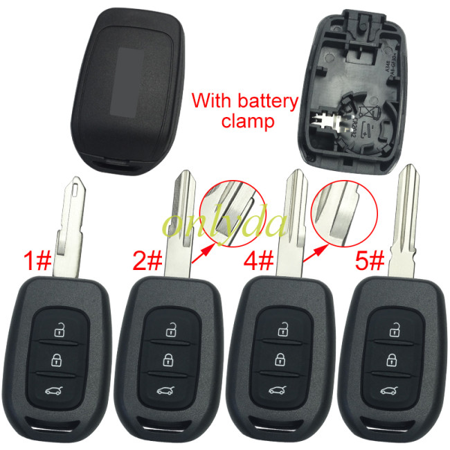 Renault New Dacia Rear Cover 3 button remote key blank with logo , pls choose model.