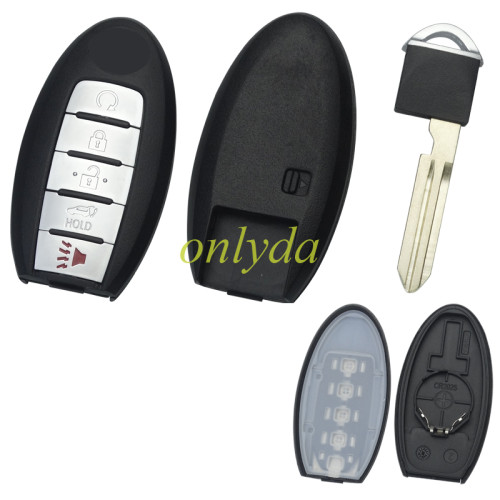 Nissan 4+1button  key blank with nissan logo , with balde