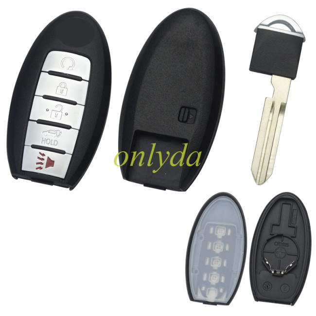 Nissan 4+1button key blank with nissan logo , with balde