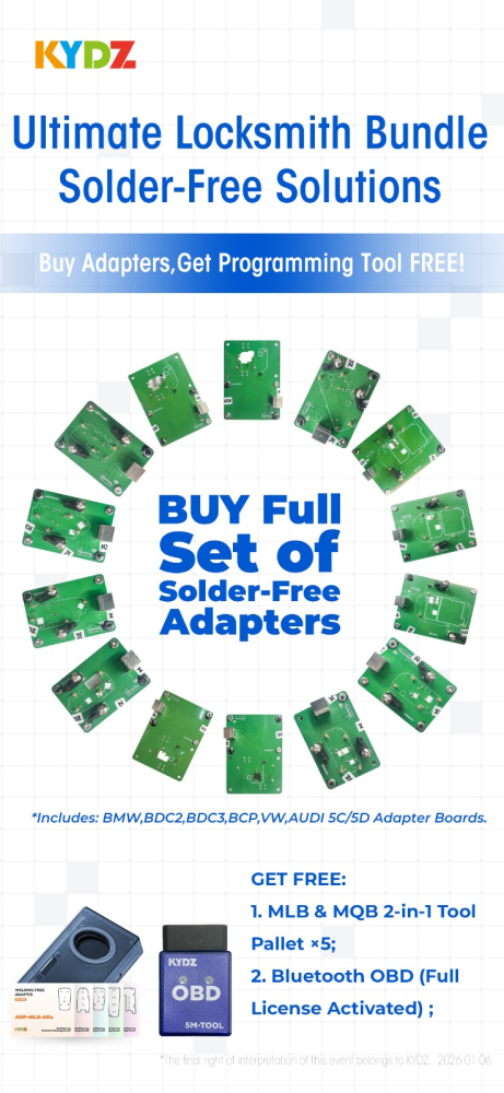 [Not Required Token or annual fee] lifetime free charge KYDZ adapter for soldering-free PCB Set (14pcs total), Can get free MLB &MQB device with full function + KYDZ OBD Full function （MLB&MQB)