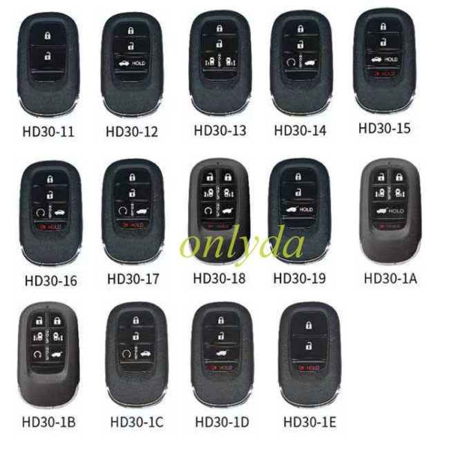 Lonsdor HD30  series universal remote key  for Honda, pls choose button