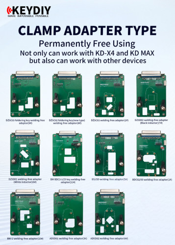 Keydiy BMW BDC2 BDC3 BCP VAG MQB49 5C 5D Clamp Adapter Solder Free Circuit Board 11 Pieces work with KD-X4 and KD-MAX