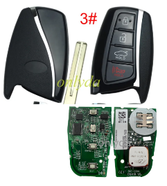 Original Hyundai Azera 2016 Genuine Smart Key Remote 433MHz 3+1 buttons   8A Texas Crypto 128-bits DST AES 95440-3V036  FCCID: DD4FOB1406-HG 954403v036  Genuine board +aftermarket shell