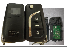 original Toyota Folding car remote key  Chip type:TIRIS DST-AES ID8A  H-chip. 315MHz ASK model : 12BET-01 CMIIT ID: 2013DJ7605 Primarily compatible with Toyota models from 2014 onwards, including the Corolla, Levin, Camry, RAV4, and Highlander; also compatible with certain Vios and Yaris models.