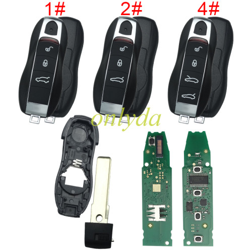 For Porsche unkeyless remote key with 315mhz /434mhz  Porsche Cayenne (2010+) Porsche Panamera(2010+) Porsche Macan(2010+), pls choose button and frequency