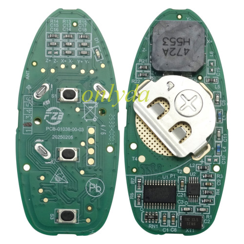 Original remote for Donngfeng Nissan Rich 6 Fengdu MX6 433MHZ ASK 47Chip HITAG3 2+1 buttons Original
