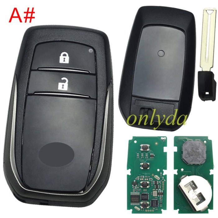 For Toyota Hliux remote key with 314.35-312.09 /433.58-434.3MHZ with Toyota H chip BM1ET 61A965-0182, pls choose model