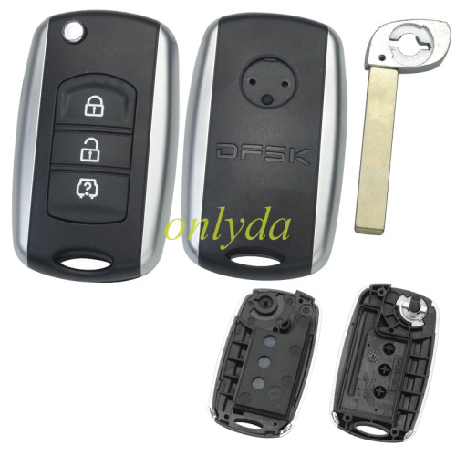 Original Dongfeng Fengon 560 Glory 560 key cover 3 button Keyless remote key blank with badge