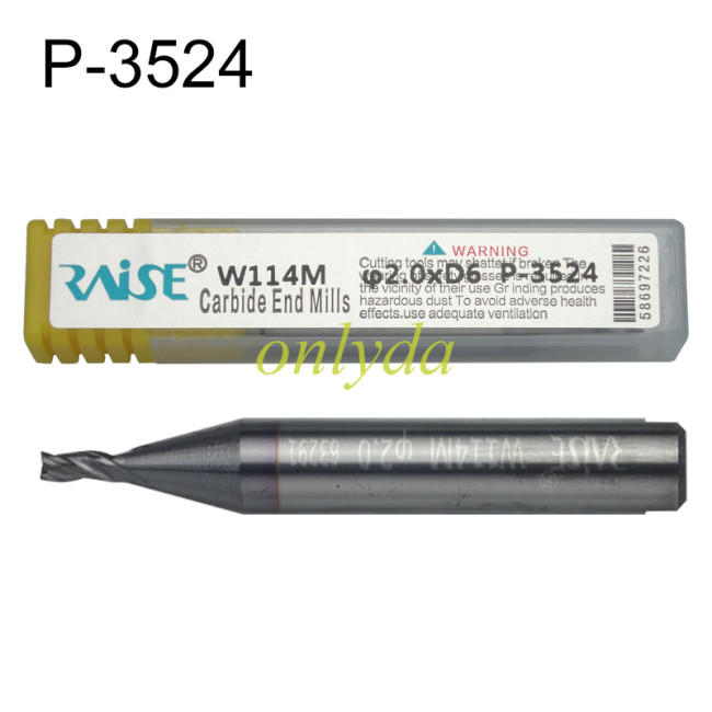 P-3524，Raise laser cutters SILCA Viper Series Computer Numerical Control End Mill，specifications φ2.0xD6x40Lx3F