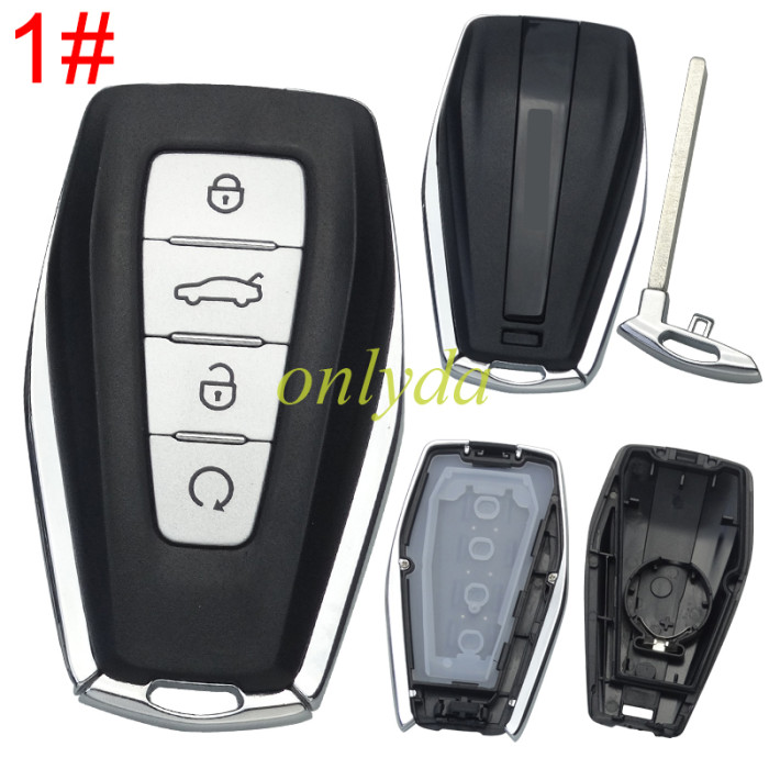 For Geely 4 button remote key shell with badge ， pls choose button
