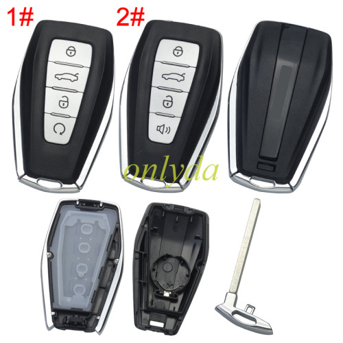 For Geely 4 button remote key shell with badge ， pls choose button