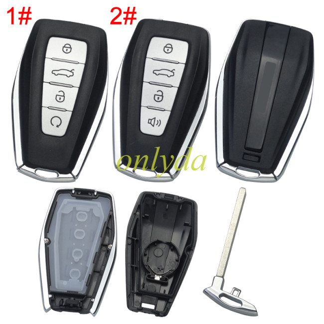 For Geely 4 button remote key shell with badge ， pls choose button