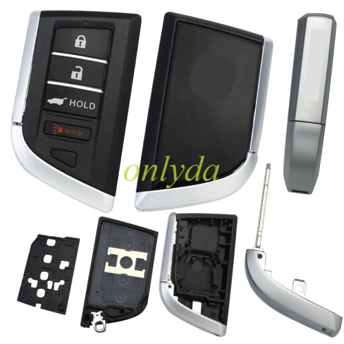 Acura 3+1button remote Key Shell with blade with logo