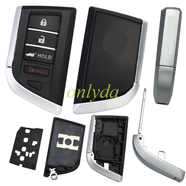 Acura 3+1button remote Key Shell with blade with logo