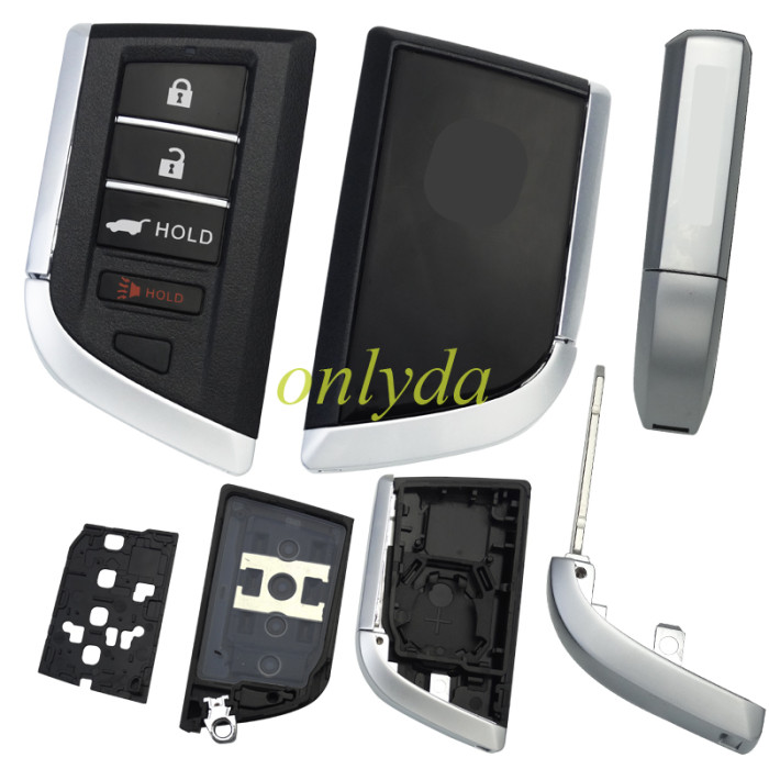 Acura 3+1button remote Key Shell with blade with logo