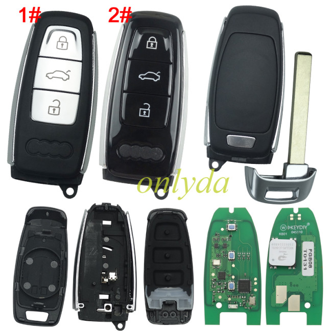 KEYDIY FGB08 For Audi Style 3 Buttons Universal Smart Remote support 5C 5D key, pls choose button