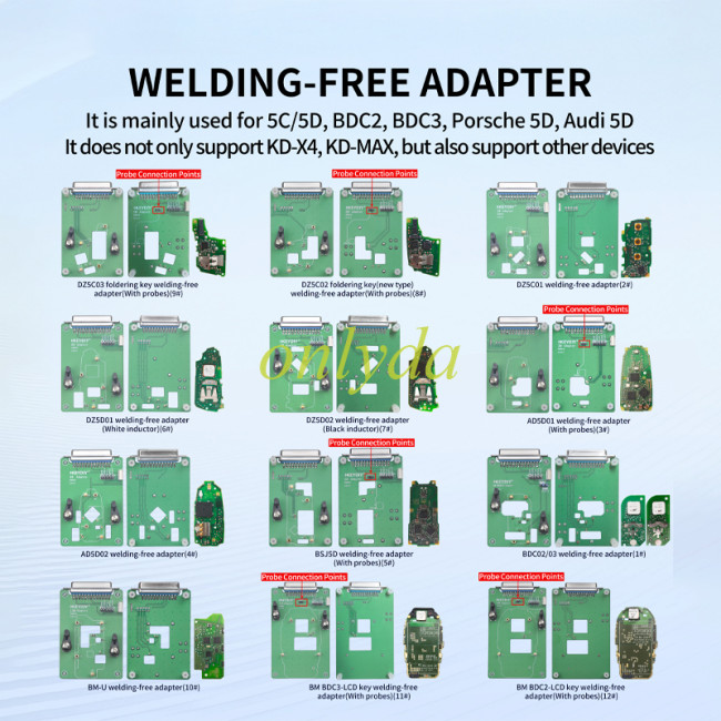 [Individual one piece] Keydiy WELDING-FREE ADAPTER It is mainly used for 5C/5D, BDC2, BDC3, Porsche 5D,Audi 5D It does not only support KD-X4,KD-MAX,but also support other devices