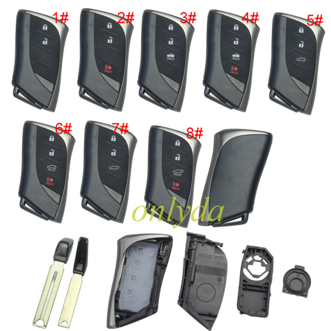 Lexus 2024 & 2025 New Lexus Models remote key blank with blade without badge  , pls choose button