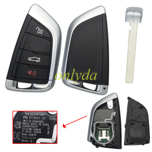 NEW ORIGINAL BMW F serie 3+1Buttons  CHIP:PCF7953P ID49  CMIIT ID:2013DJ5983 FCC ID:NBG-IDGNG1M 434MHZ for  For X3 2022 car with high verson model
