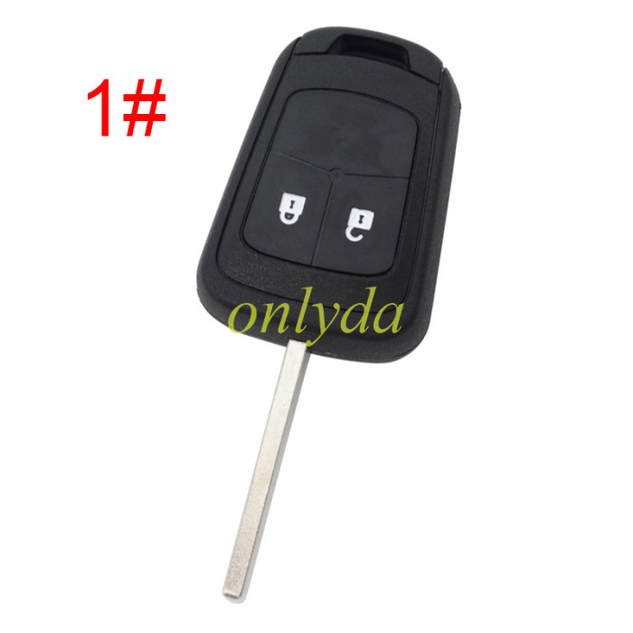 Free shipping from HK, 10pcs/lot for Opel 2 button remote key shell with blade HU100 without badge