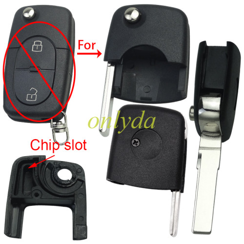 Free shipping from HK,10pcs/lot for VW Passat flip remote key  head (the head is round)