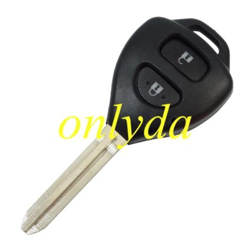 Free shipping from HK,10pcs/lot for Toyota 2 button Remote key blank with  TOY43 blade without badge