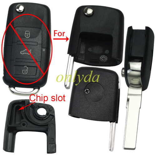 Free shipping from HK,10pcs/lot for vw Passat flip remote key  head (the connect face is square)