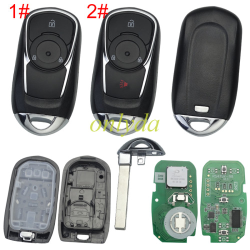 For Opel  Keyless Smart 2 /3 button remote key with 7952E HITAG2 46 chip- 433mhz ASK  model:Opel Astra K insignia FCCID:HYQ4EA  P/N:13508410