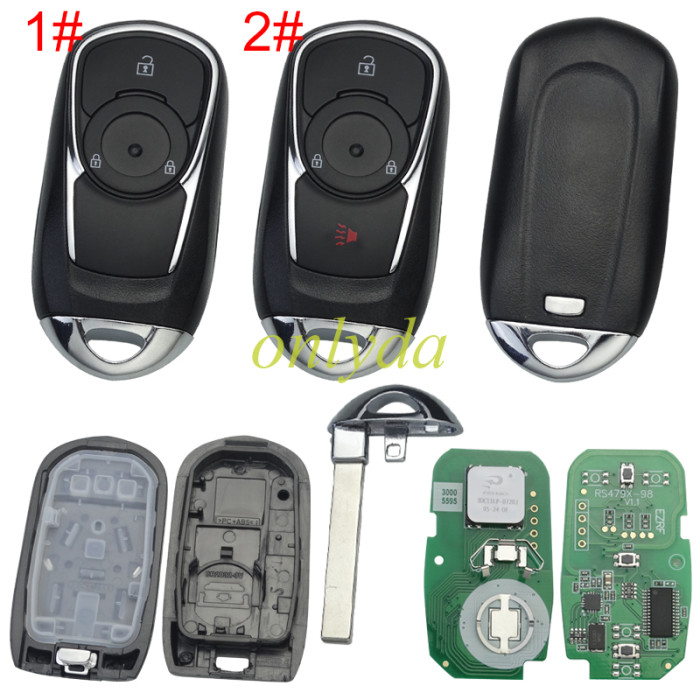 For Opel  Keyless Smart 2 /3 button remote key with 7952E HITAG2 46 chip- 433mhz ASK  model:Opel Astra K insignia FCCID:HYQ4EA  P/N:13508410