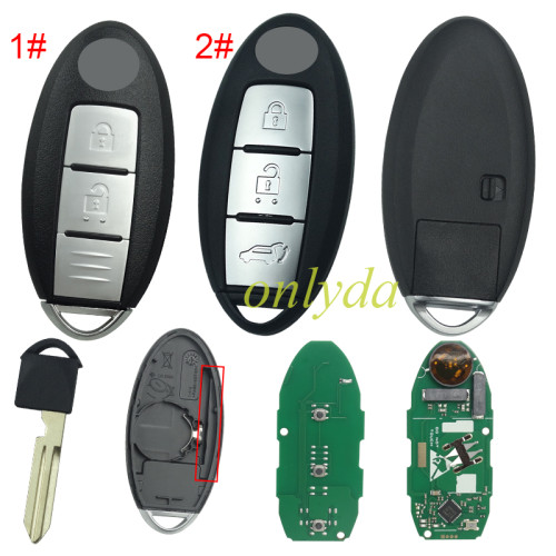 Nissan 3 button remote key For 2019 new X-Trail 433.92mhz, Hitag-AES 4A chip:NCF29M  KR5TXN3, KR5TXN1  Nissan Altima (2019-2022),  Sentra (2020-2023),  Versa (2020-2023),  and Kicks. S180144501 with light on PCB