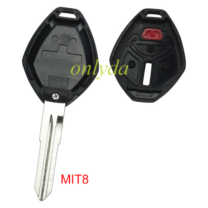 For Mitsubishi remote key shell with MIT11R/MIT8 blade With badge  with inner part key shell , pls choose button model