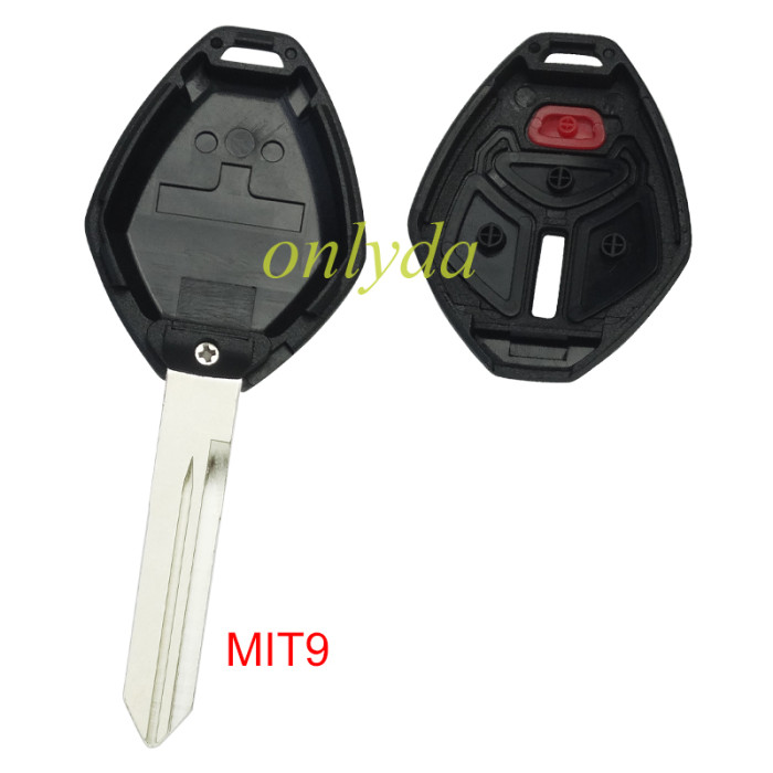 For Mitsubishi remote key shell with MIT11R/MIT8 blade With badge  with inner part key shell , pls choose button model
