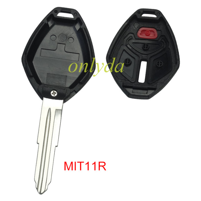 For Mitsubishi remote key shell with MIT11R/MIT8 blade With badge  with inner part key shell , pls choose button model