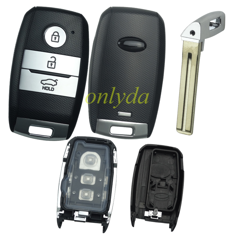 Kia Key Shell For Kia 3 button remote key shell with key blade with badge