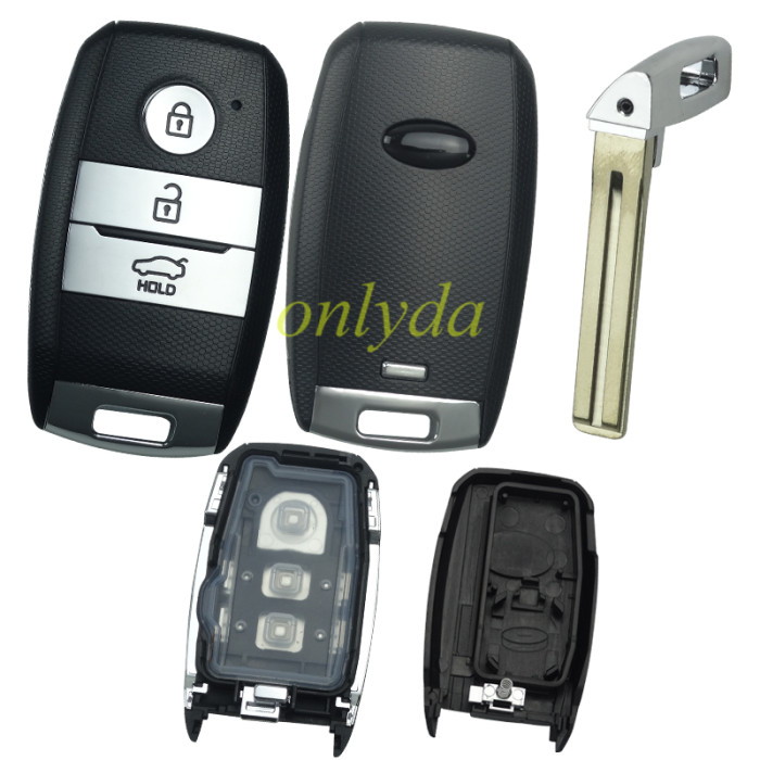 For Kia 3 button remote key shell with key blade with badge