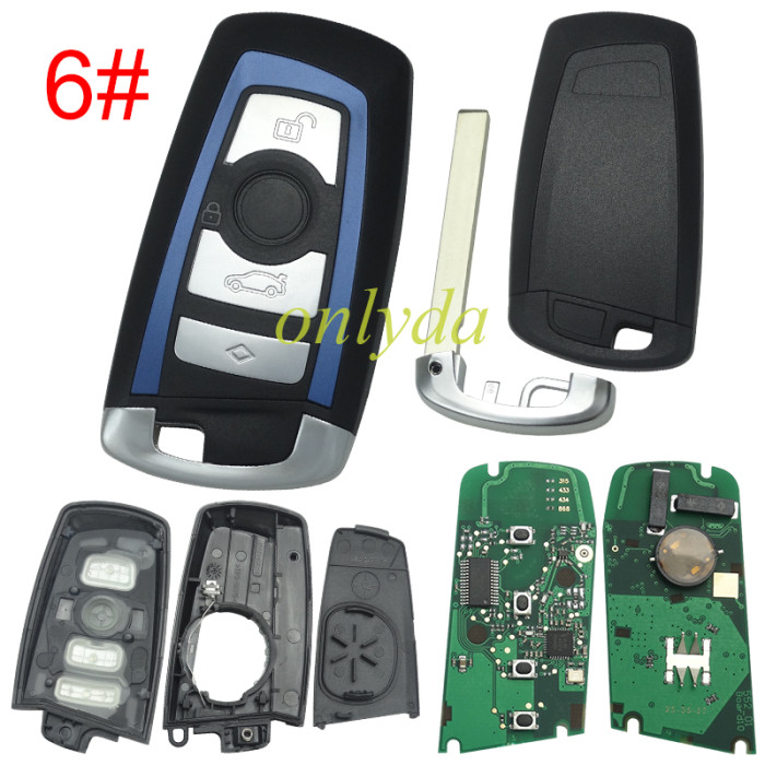 For BMW CAS4 /FEM Keyless remote key 3 Button/ 4 Button  with 49 / original PCF7953P Hitag Pro chip   KR55WK49863 with 315mhz /434mhz/868mhz/, pls choose frequency and model