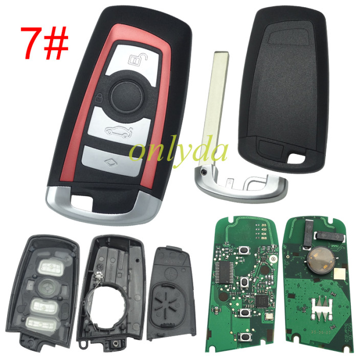 For BMW CAS4 /FEM Keyless remote key 3 Button/ 4 Button  with 49 / original PCF7953P Hitag Pro chip   KR55WK49863 with 315mhz /434mhz/868mhz/, pls choose frequency and model