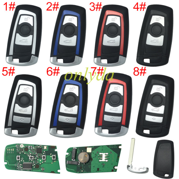 For BMW CAS4 /FEM Keyless remote key 3 Button/ 4 Button  with 49 / original PCF7953P Hitag Pro chip   KR55WK49863 with 315mhz /434mhz/868mhz/, pls choose frequency and model
